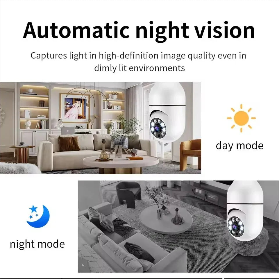 Telecamera da Lampadina E27 Full HD WiFi - Visione Notturna