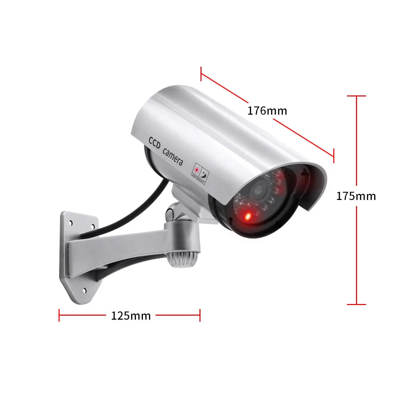 Creative Fake Bullet Camera Plastic Dummy CCTV Camera With Red Flashing Led Power Via AA Battery Surveillance Security System